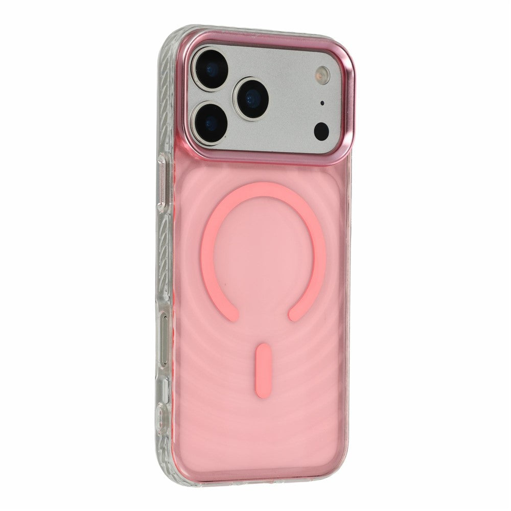 For iPhone 17 Pro Max Magnetic Case Ripple Pattern Clear Acrylic PC Protective Cover Compatible with MagSafe