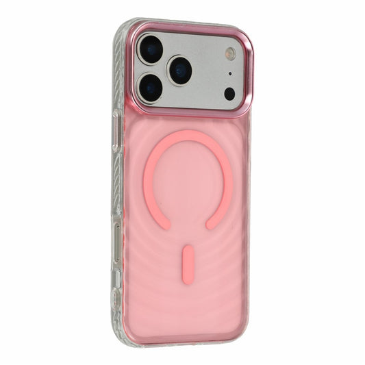 For iPhone 17 Pro Max Magnetic Case Ripple Pattern Clear Acrylic PC Protective Cover Compatible with MagSafe