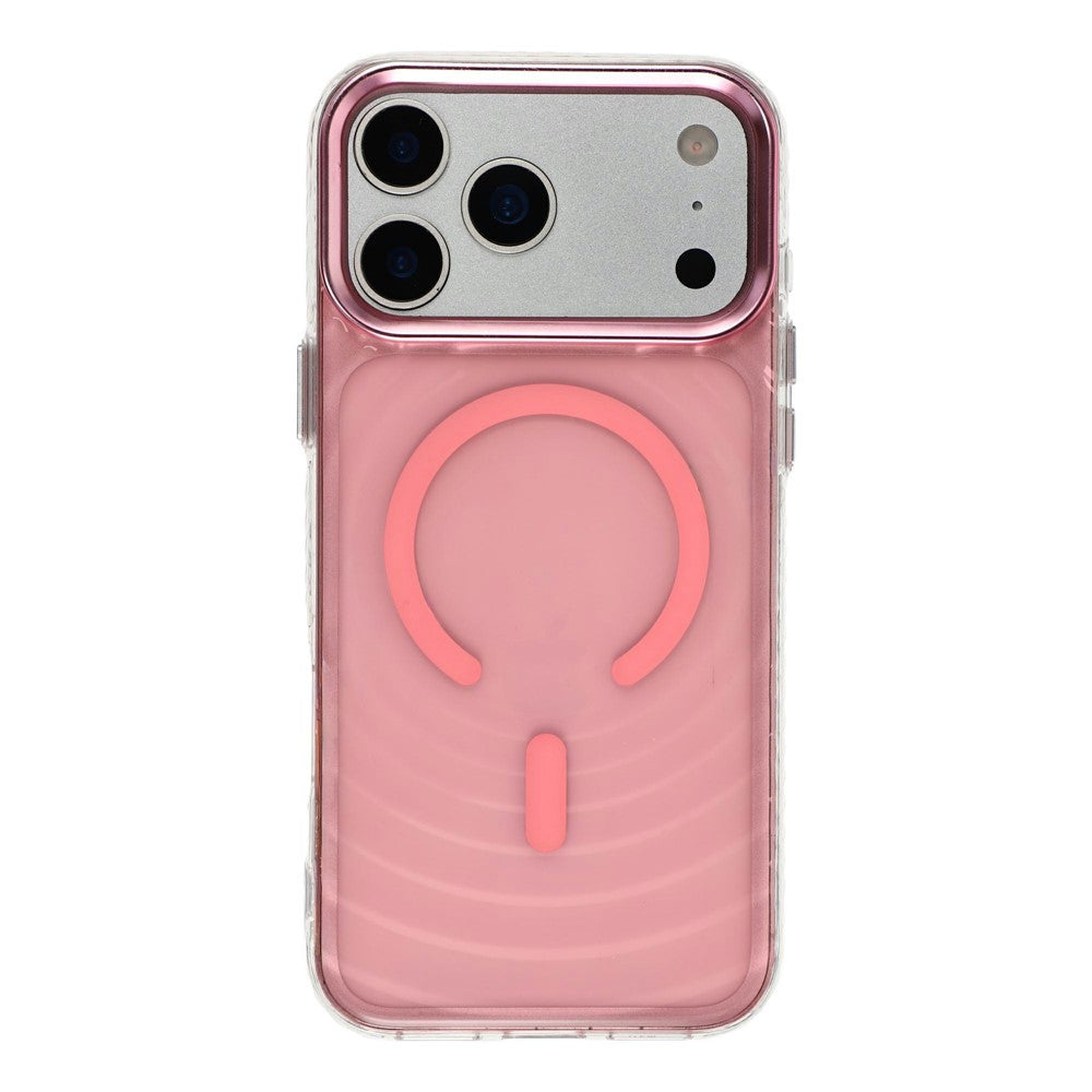 For iPhone 17 Pro Max Magnetic Case Ripple Pattern Clear Acrylic PC Protective Cover Compatible with MagSafe
