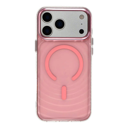For iPhone 17 Pro Max Magnetic Case Ripple Pattern Clear Acrylic PC Protective Cover Compatible with MagSafe