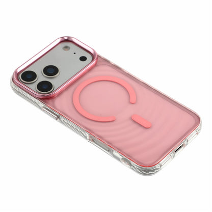 For iPhone 17 Pro Max Magnetic Case Ripple Pattern Clear Acrylic PC Protective Cover Compatible with MagSafe