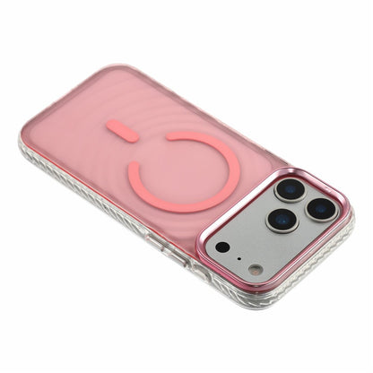For iPhone 17 Pro Max Magnetic Case Ripple Pattern Clear Acrylic PC Protective Cover Compatible with MagSafe