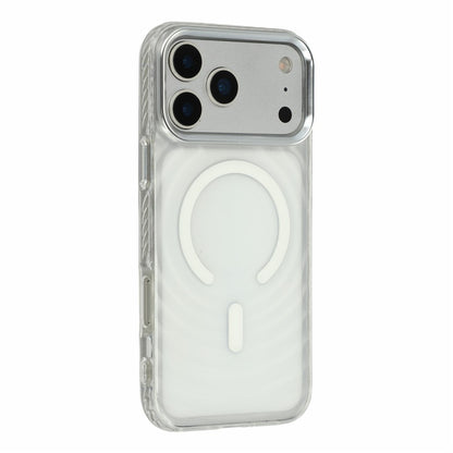 For iPhone 17 Pro Max Magnetic Case Ripple Pattern Clear Acrylic PC Protective Cover Compatible with MagSafe