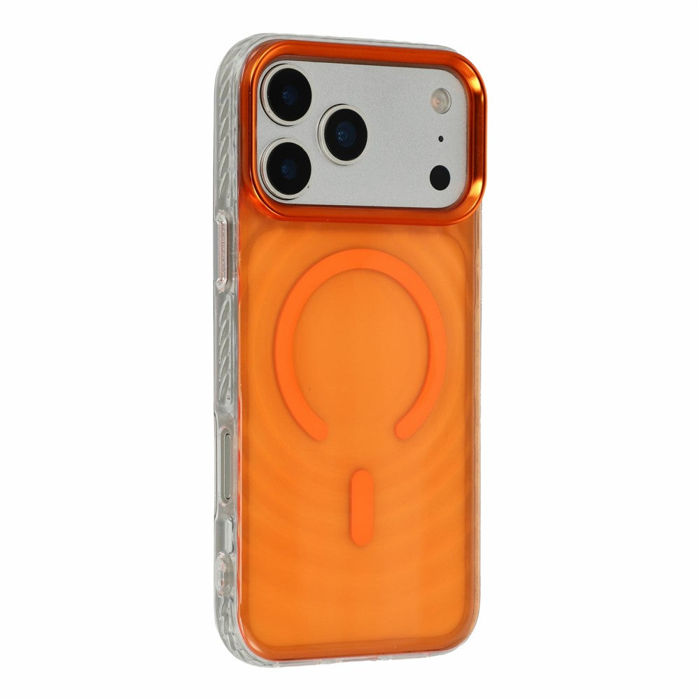 For iPhone 17 Pro Max Magnetic Case Ripple Pattern Clear Acrylic PC Protective Cover Compatible with MagSafe