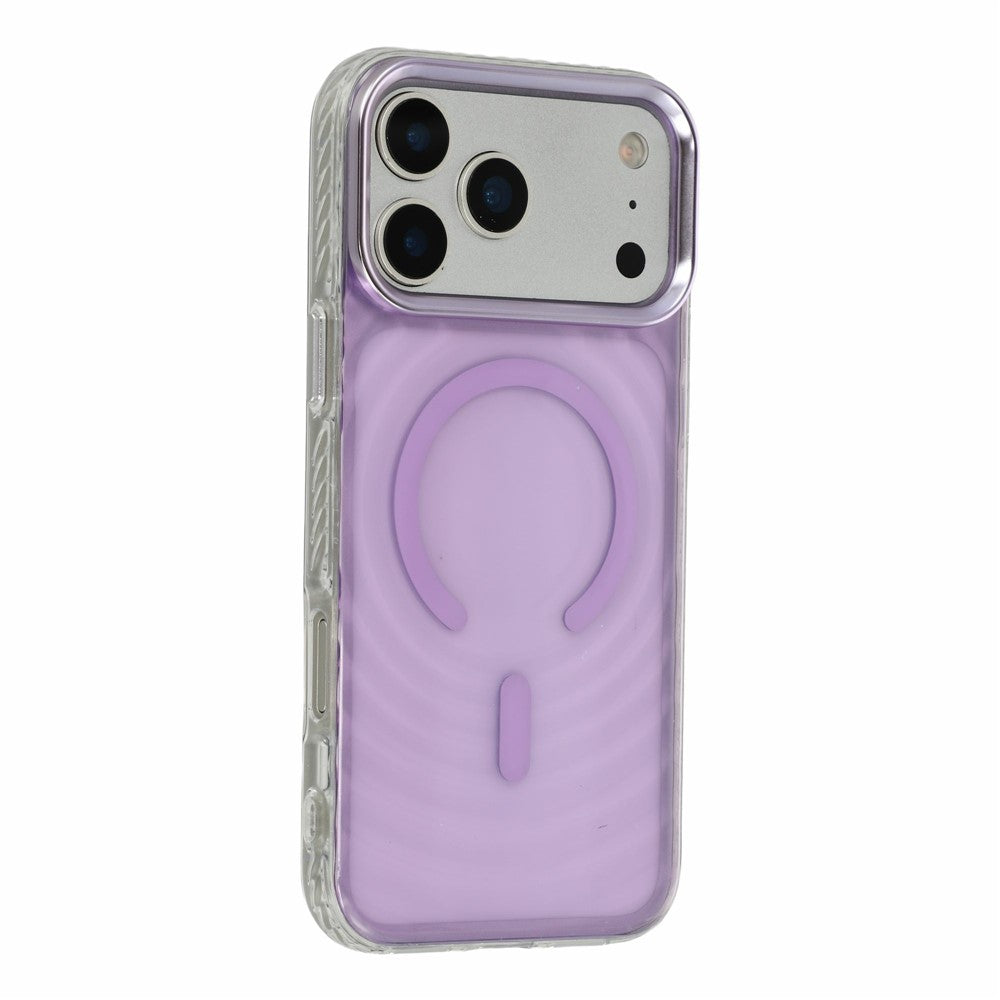 For iPhone 17 Pro Max Magnetic Case Ripple Pattern Clear Acrylic PC Protective Cover Compatible with MagSafe