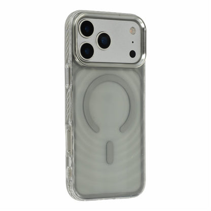For iPhone 17 Pro Max Magnetic Case Ripple Pattern Clear Acrylic PC Protective Cover Compatible with MagSafe