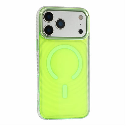 For iPhone 17 Pro Max Magnetic Case Ripple Pattern Clear Acrylic PC Protective Cover Compatible with MagSafe
