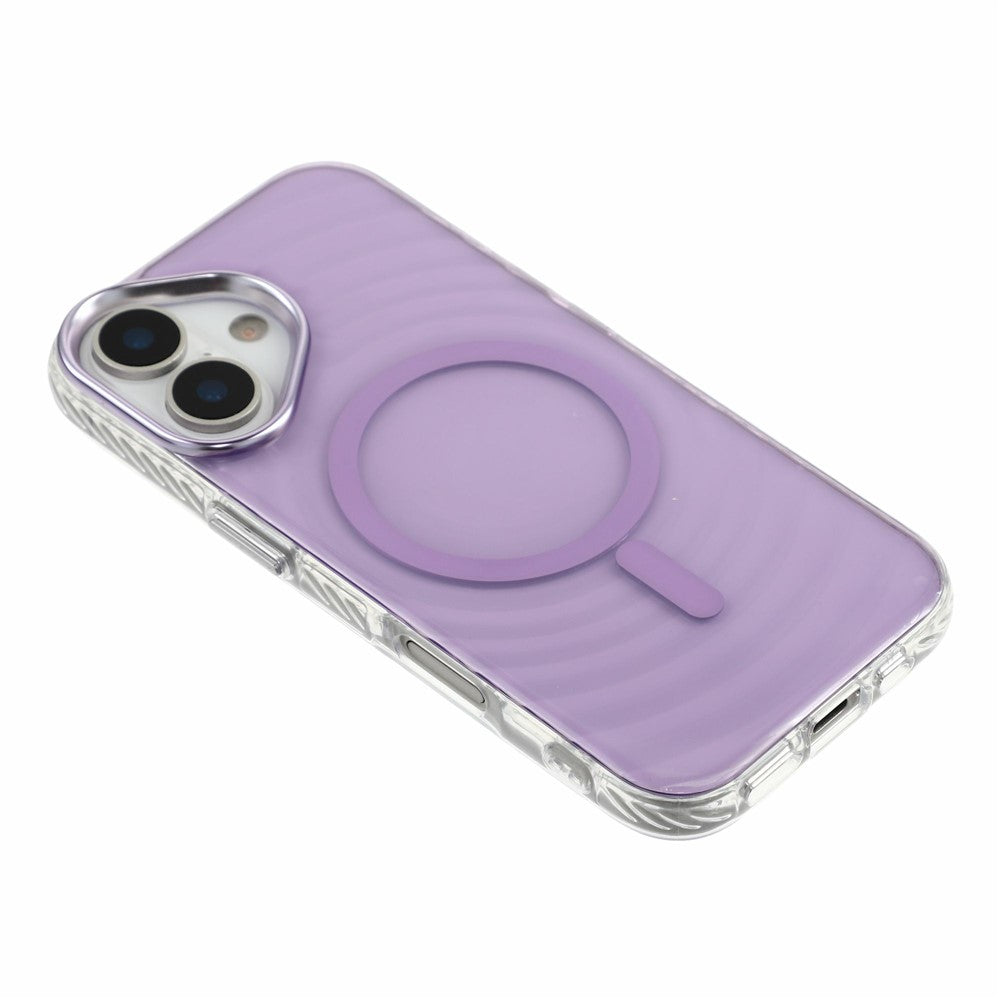 For iPhone 17 Magnetic Case Ripple Pattern Clear Acrylic PC Protective Cover Compatible with MagSafe