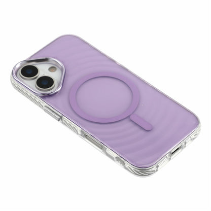 For iPhone 17 Magnetic Case Ripple Pattern Clear Acrylic PC Protective Cover Compatible with MagSafe