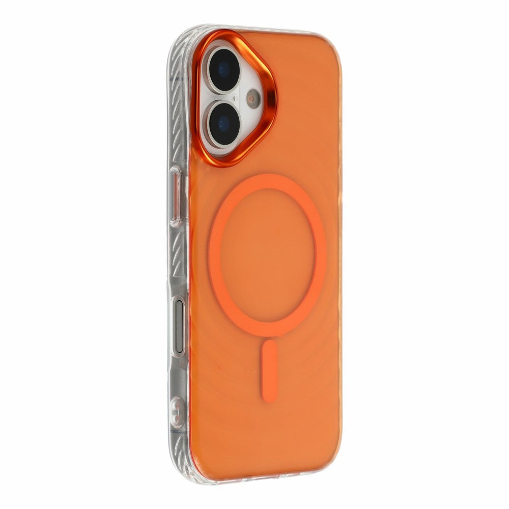 For iPhone 17 Magnetic Case Ripple Pattern Clear Acrylic PC Protective Cover Compatible with MagSafe