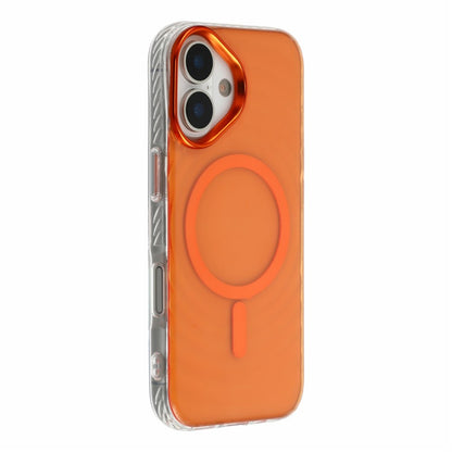 For iPhone 17 Magnetic Case Ripple Pattern Clear Acrylic PC Protective Cover Compatible with MagSafe