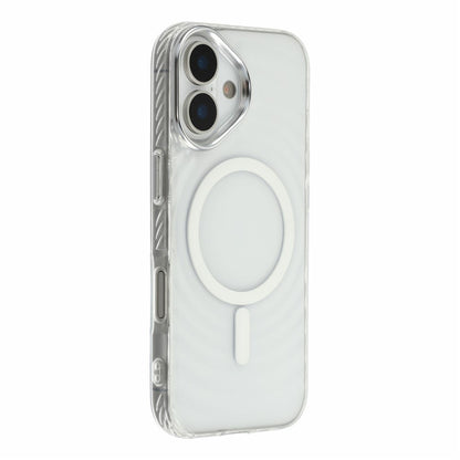 For iPhone 17 Magnetic Case Ripple Pattern Clear Acrylic PC Protective Cover Compatible with MagSafe