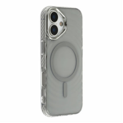 For iPhone 17 Magnetic Case Ripple Pattern Clear Acrylic PC Protective Cover Compatible with MagSafe