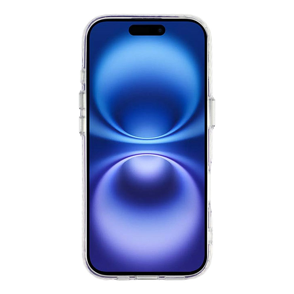 For iPhone 16 Magnetic Case Ripple Pattern Clear Acrylic PC Protective Cover Compatible with MagSafe