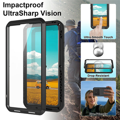 LOVE MEI For Samsung Galaxy S26 Ultra Case Metal + Silicone Full Body Phone Cover with Tempered Glass Film