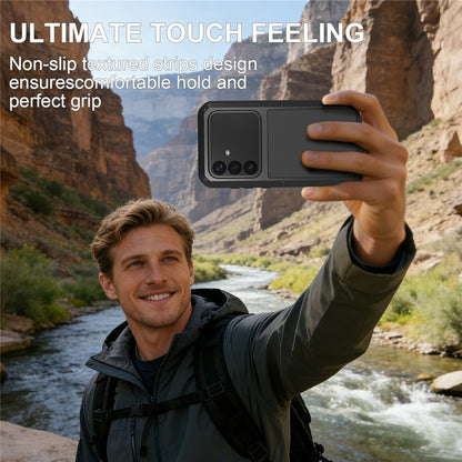 LOVE MEI For Samsung Galaxy S26+ Case Metal + Silicone Full Body Phone Cover with Tempered Glass Film