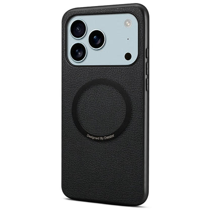 DENIOR A08+1 For iPhone 17 Pro Magnetic Case Calf Texture Leather +  PC +  TPU Phone Cover