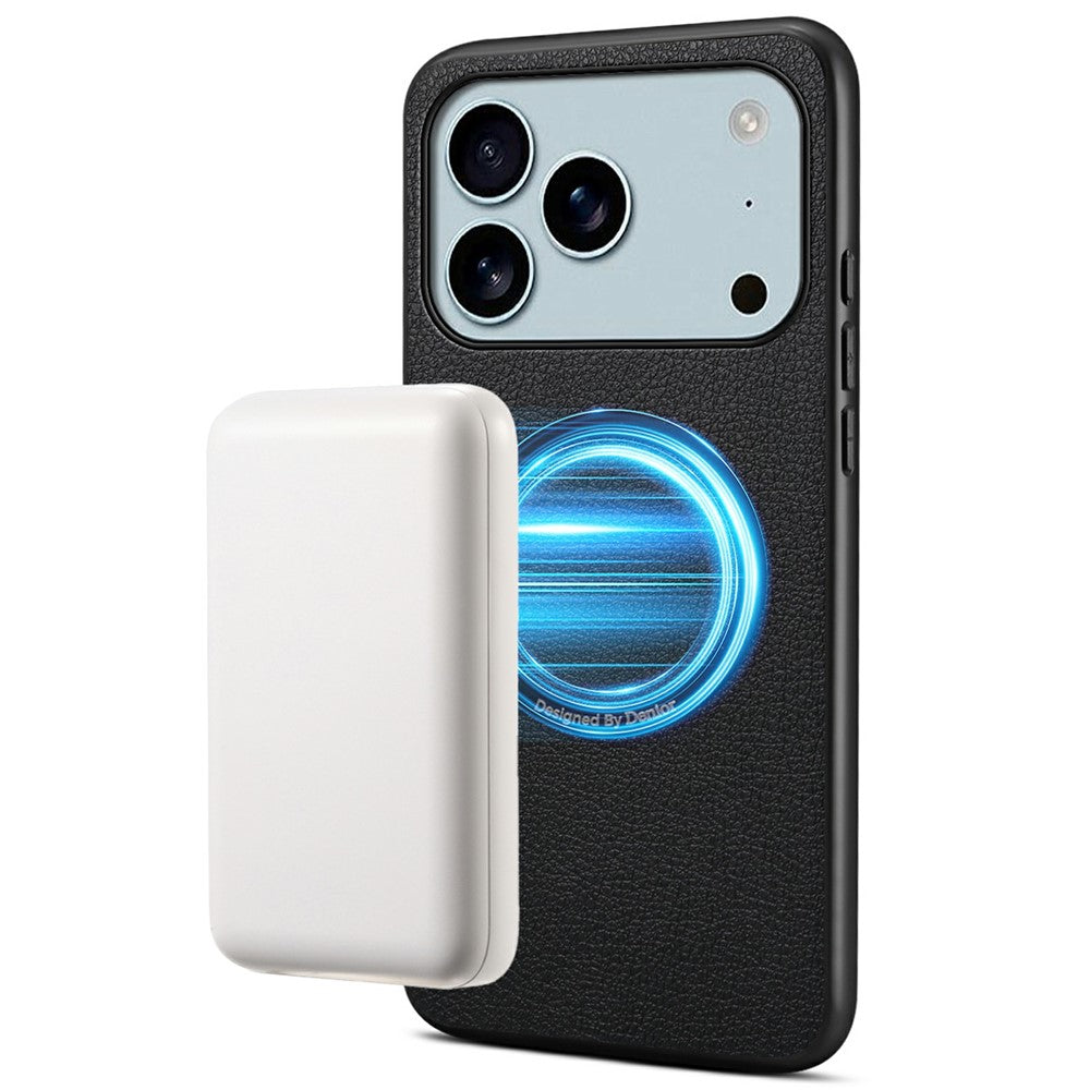 DENIOR A08+1 For iPhone 17 Pro Magnetic Case Calf Texture Leather +  PC +  TPU Phone Cover