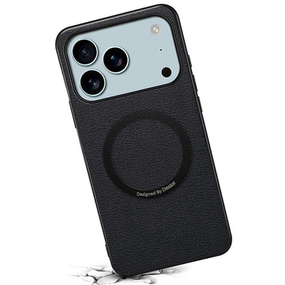 DENIOR A08+1 For iPhone 17 Pro Magnetic Case Calf Texture Leather +  PC +  TPU Phone Cover