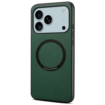 DENIOR A08+1 For iPhone 17 Pro Magnetic Case Calf Texture Leather +  PC +  TPU Phone Cover