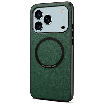 DENIOR A08+1 For iPhone 17 Pro Max Magnetic Case Calf Texture Leather + PC + TPU Phone Cover
