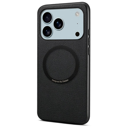 DENIOR A08+1 For iPhone 17 Pro Max Magnetic Case Calf Texture Leather + PC + TPU Phone Cover