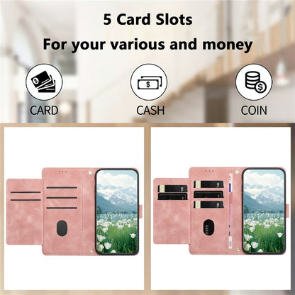 For iPhone 17e Case Tulip Leather Phone Cover with 5 Card Slots Wallet