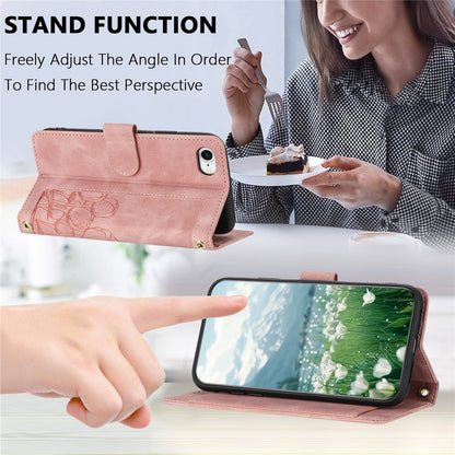 For iPhone 17e Case Tulip Leather Phone Cover with 5 Card Slots Wallet