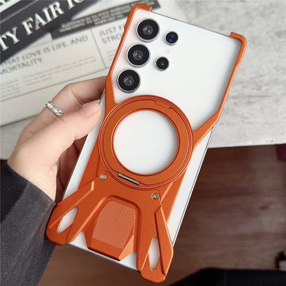For Samsung Galaxy S26 Ultra Case Racing Car Style Magnetic Ring Kickstand Heat Dissipation Hollow Phone Cover