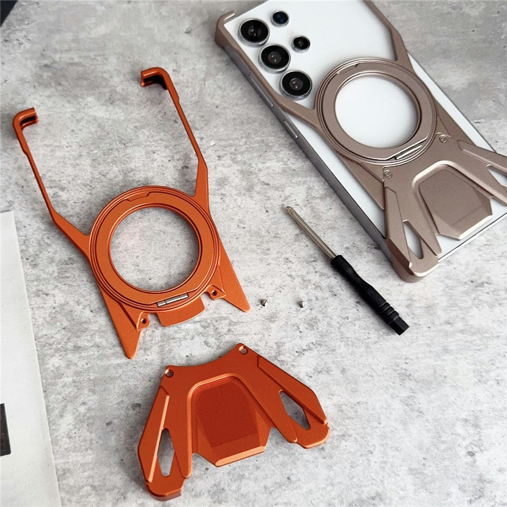 For Samsung Galaxy S26 Ultra Case Racing Car Style Magnetic Ring Kickstand Heat Dissipation Hollow Phone Cover