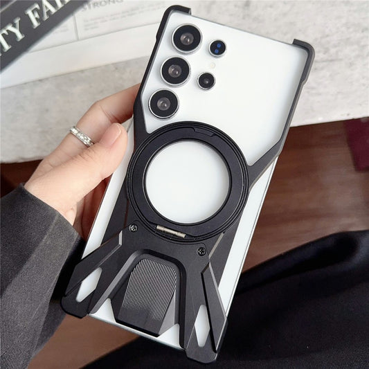For Samsung Galaxy S26 Ultra Case Racing Car Style Magnetic Ring Kickstand Heat Dissipation Hollow Phone Cover