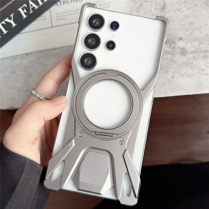 For Samsung Galaxy S26 Ultra Case Racing Car Style Magnetic Ring Kickstand Heat Dissipation Hollow Phone Cover