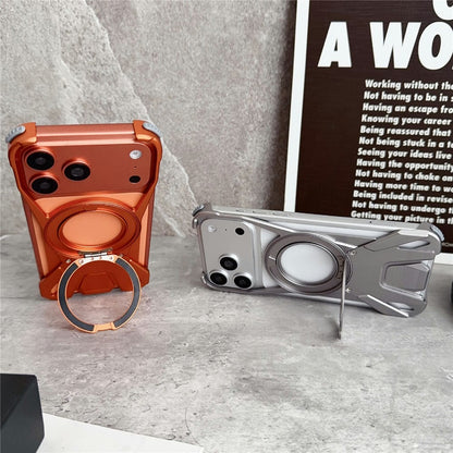 For iPhone 17 Pro Max Case Racing Car Style Magnetic Ring Kickstand Heat Dissipation Hollow Phone Cover
