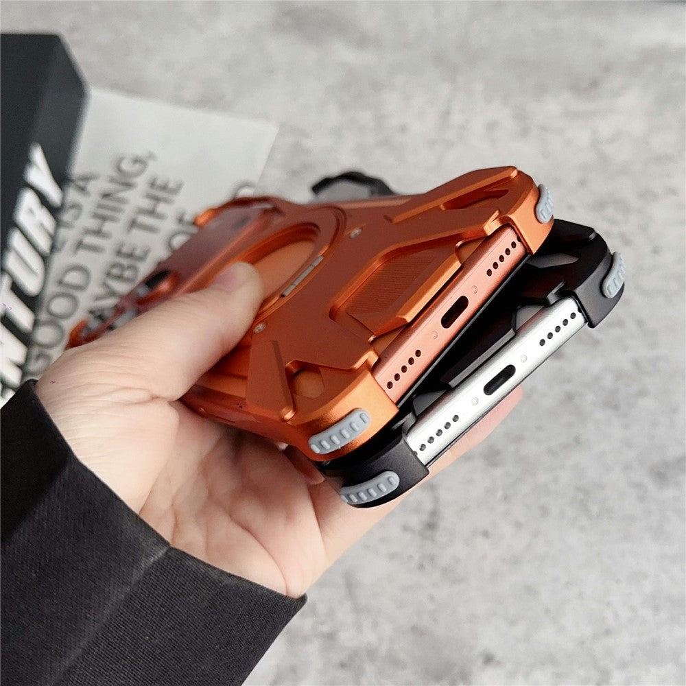 For iPhone 17 Pro Max Case Racing Car Style Magnetic Ring Kickstand Heat Dissipation Hollow Phone Cover