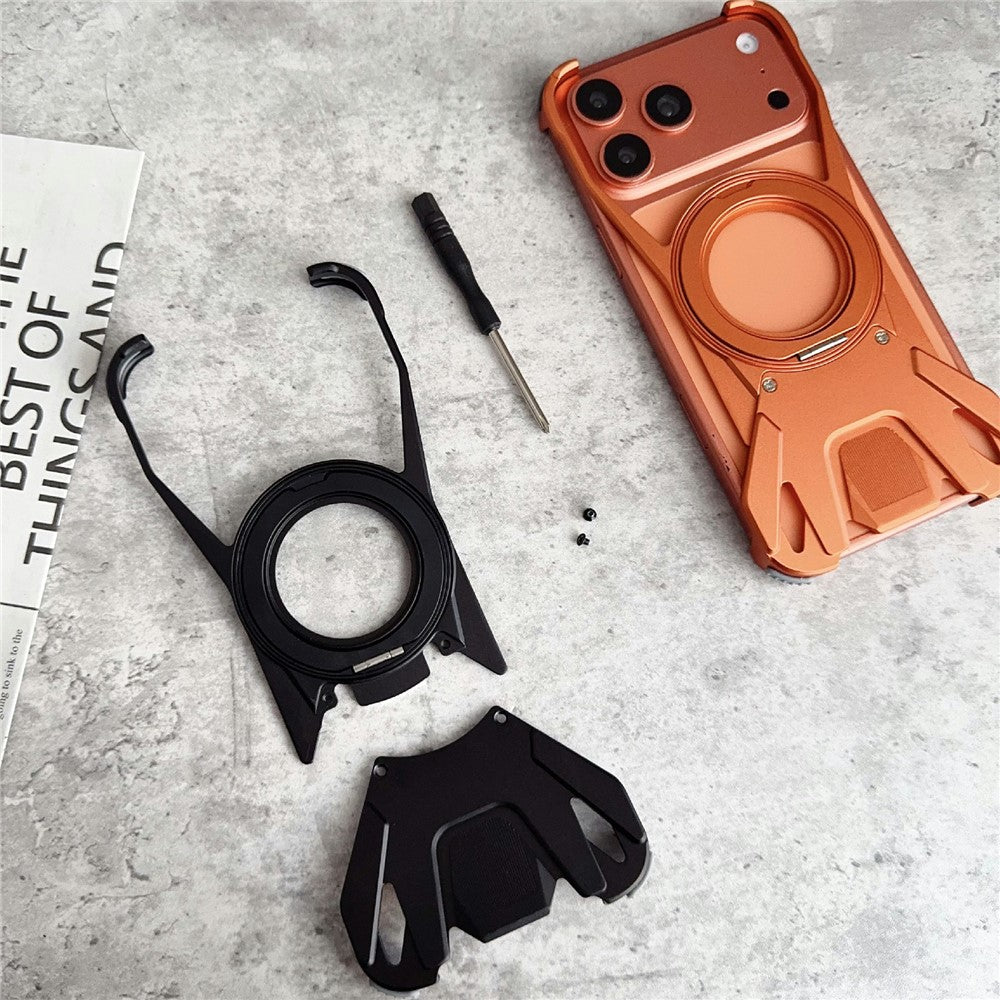 For iPhone 17 Pro Max Case Racing Car Style Magnetic Ring Kickstand Heat Dissipation Hollow Phone Cover
