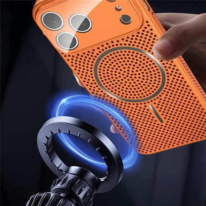 For iPhone 17 Pro Max Case Heat Dissipation PC + Aluminium Alloy Cooling Phone Cover with Lens Protector