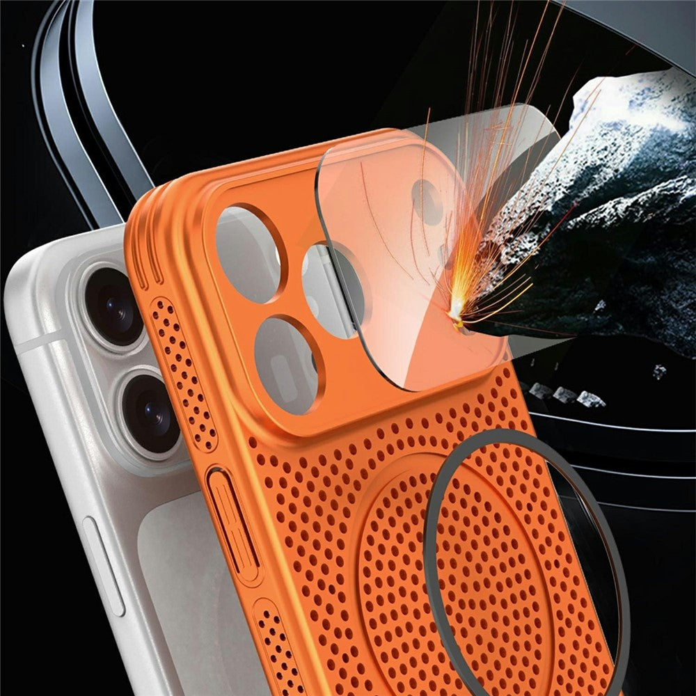 For iPhone 17 Pro Max Case Heat Dissipation PC + Aluminium Alloy Cooling Phone Cover with Lens Protector