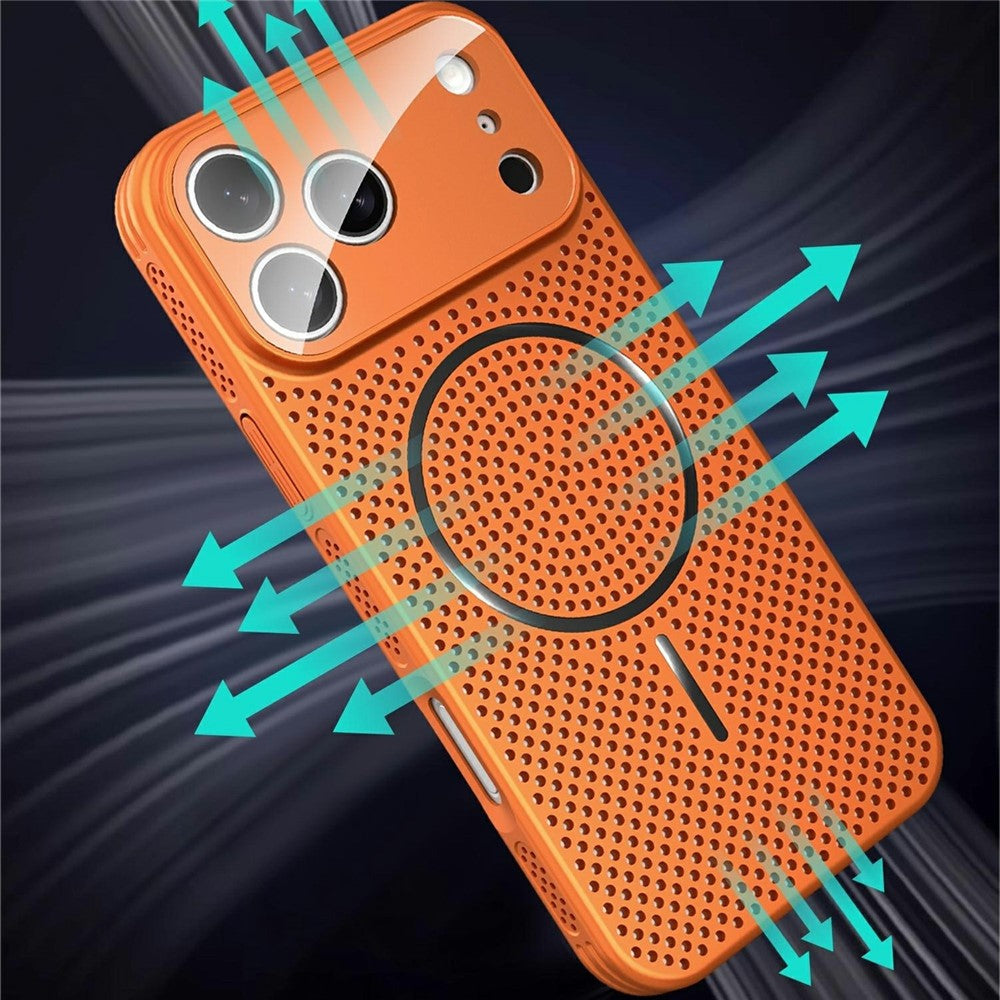 For iPhone 17 Pro Max Case Heat Dissipation PC + Aluminium Alloy Cooling Phone Cover with Lens Protector