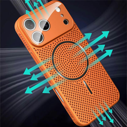 For iPhone 17 Pro Max Case Heat Dissipation PC + Aluminium Alloy Cooling Phone Cover with Lens Protector