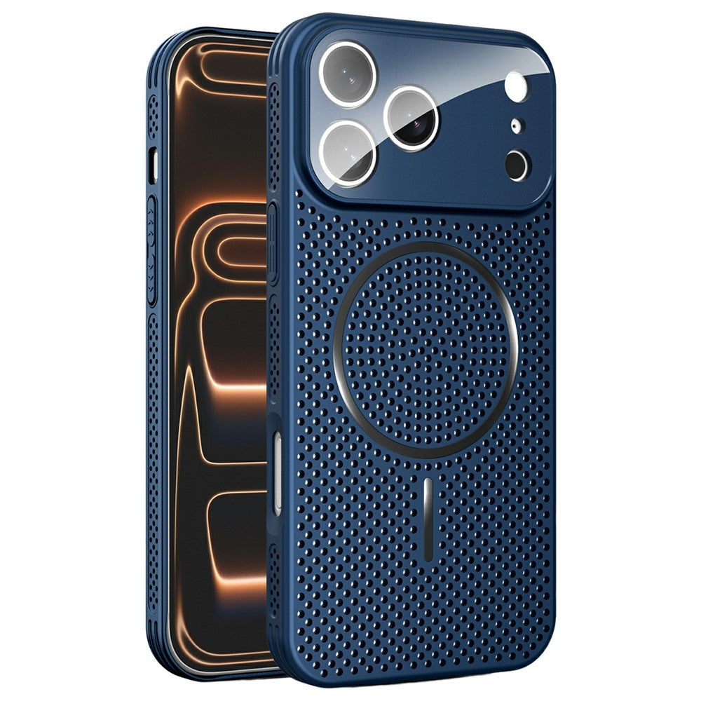 For iPhone 17 Pro Max Case Heat Dissipation PC + Aluminium Alloy Cooling Phone Cover with Lens Protector