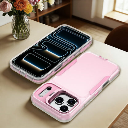 For iPhone 17 Pro Max Case TPU + PC Hybrid Phone Cover with Alloy Lens Frame Kickstand