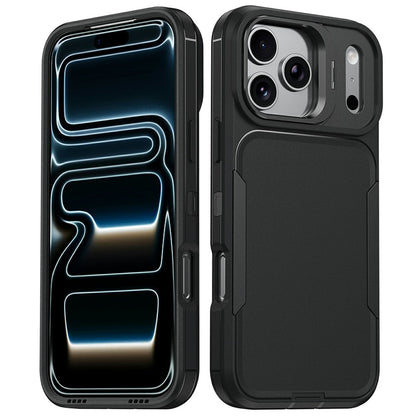 For iPhone 17 Pro Max Case TPU + PC Hybrid Phone Cover with Alloy Lens Frame Kickstand