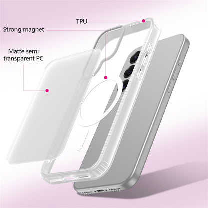 For Samsung Galaxy S26 Ultra Magnetic Case Skin Touch TPU + PC 2.0mm Thickness Anti-drop Phone Cover