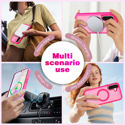 For Samsung Galaxy S26+ Magnetic Case Skin Touch TPU + PC 2.0mm Thickness Anti-drop Phone Cover