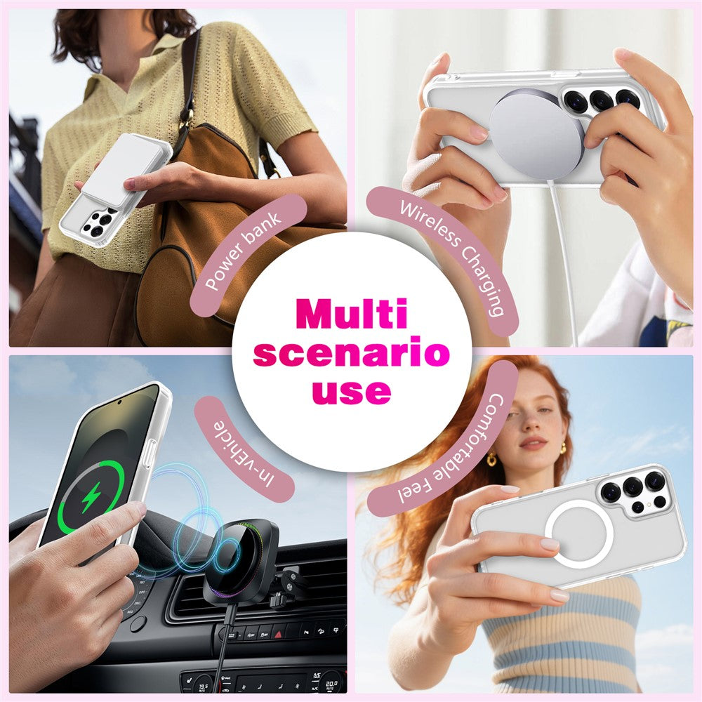 For Samsung Galaxy S25 Ultra Magnetic Case Skin Touch TPU + PC 2.0mm Thickness Anti-drop Phone Cover