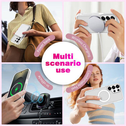 For Samsung Galaxy S25 Ultra Magnetic Case Skin Touch TPU + PC 2.0mm Thickness Anti-drop Phone Cover