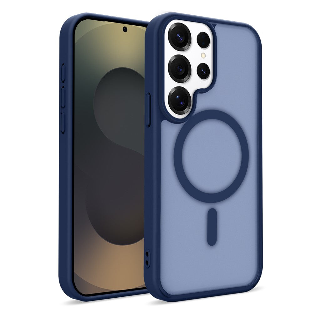 For Samsung Galaxy S25 Ultra Magnetic Case Skin Touch TPU + PC 2.0mm Thickness Anti-drop Phone Cover