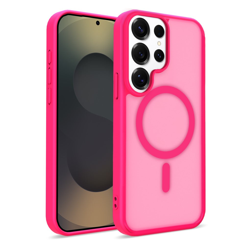 For Samsung Galaxy S25 Ultra Magnetic Case Skin Touch TPU + PC 2.0mm Thickness Anti-drop Phone Cover