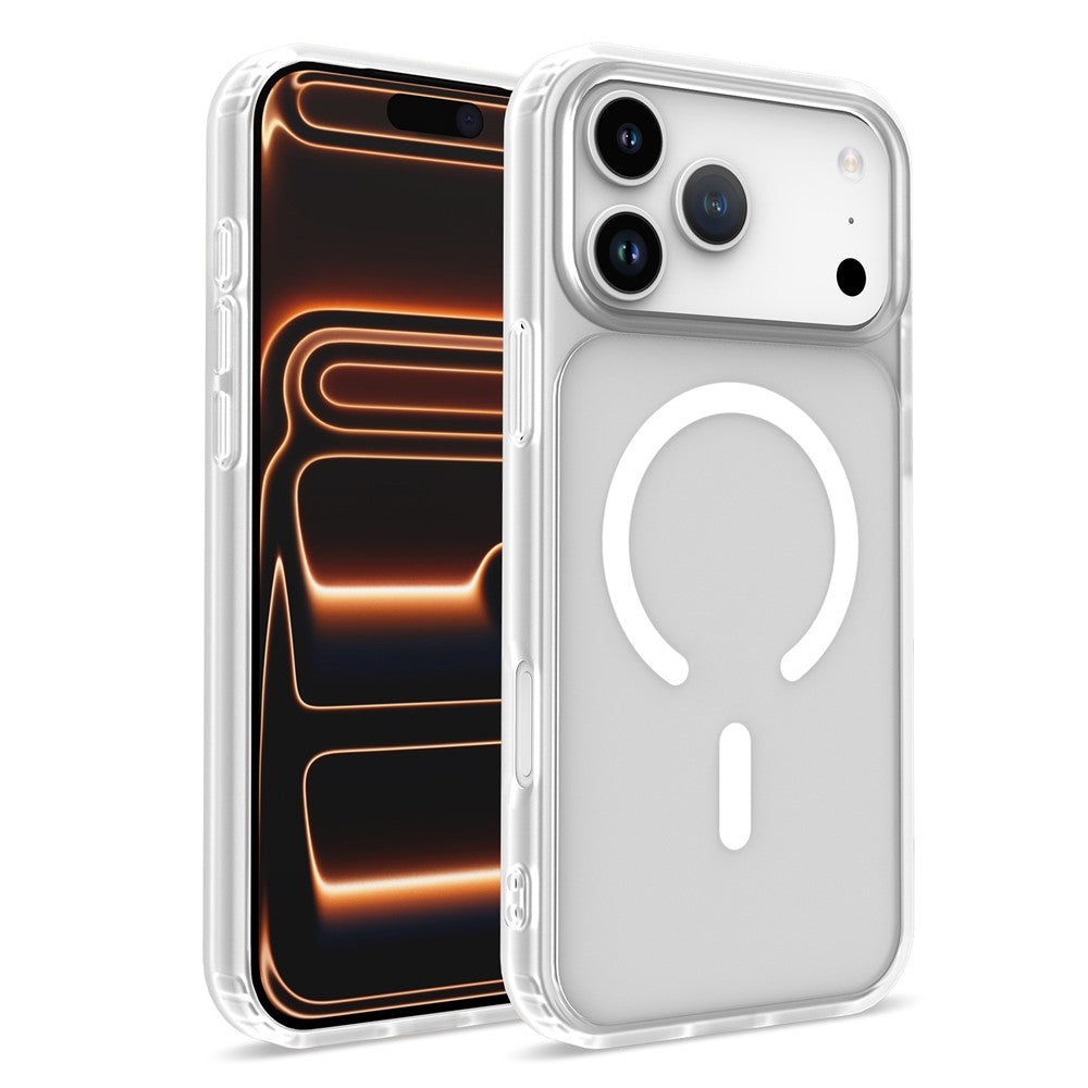 For iPhone 17 Pro Magnetic Case Skin Touch TPU + PC 2.0mm Thickness Anti-drop Phone Cover