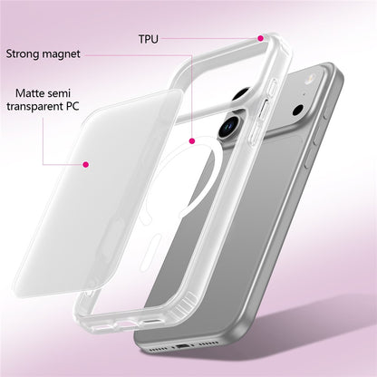 For iPhone 17 Pro Magnetic Case Skin Touch TPU + PC 2.0mm Thickness Anti-drop Phone Cover